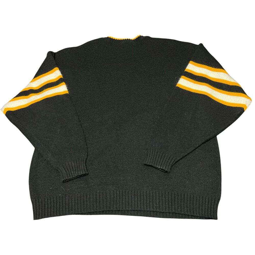 Vintage Pittsburgh Steelers Sweater Men's Large Black Knit Barrel II Acrylic USA - Picture 2 of 10